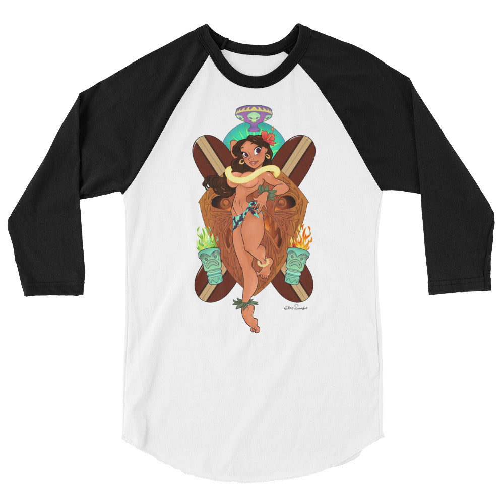 Island Girl - Pin-Up 3/4 sleeve raglan shirt- unisex
