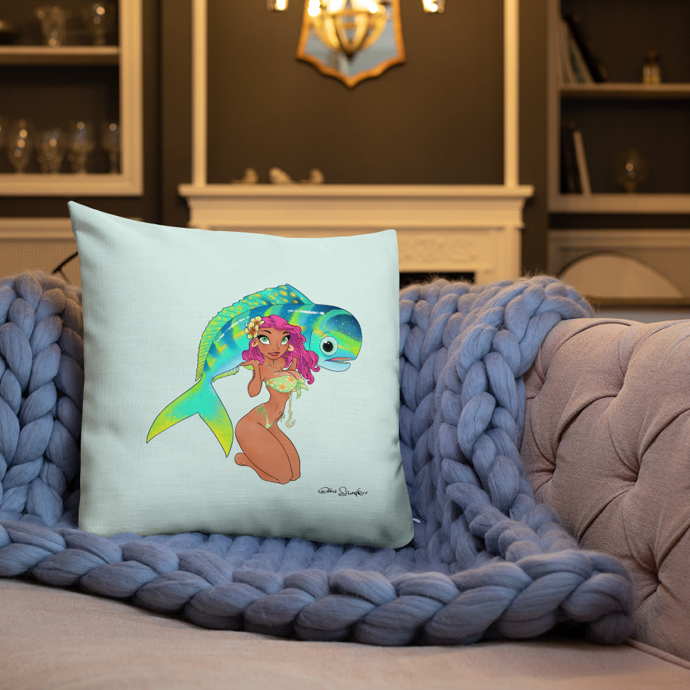 Mahi Girl - Pin-Up premium square pillow
