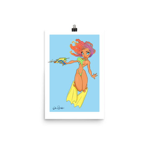 Spear Gun Girl - enhanced matte paper poster
