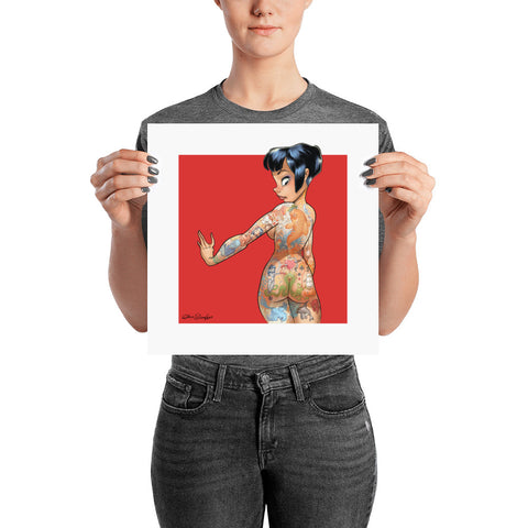 Tattoo Girl - enhanced matte paper poster