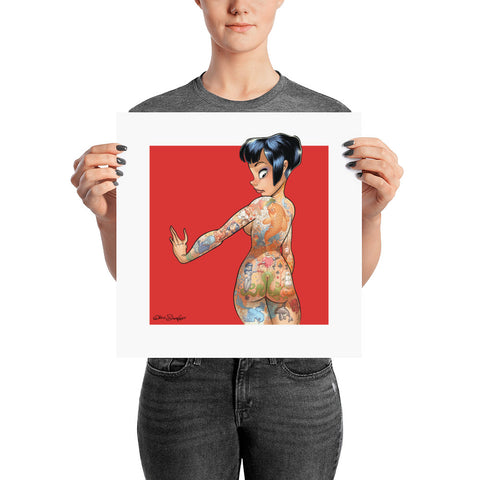 Tattoo Girl - enhanced matte paper poster