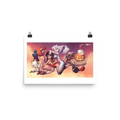 Party Witches - enhanced matte paper poster
