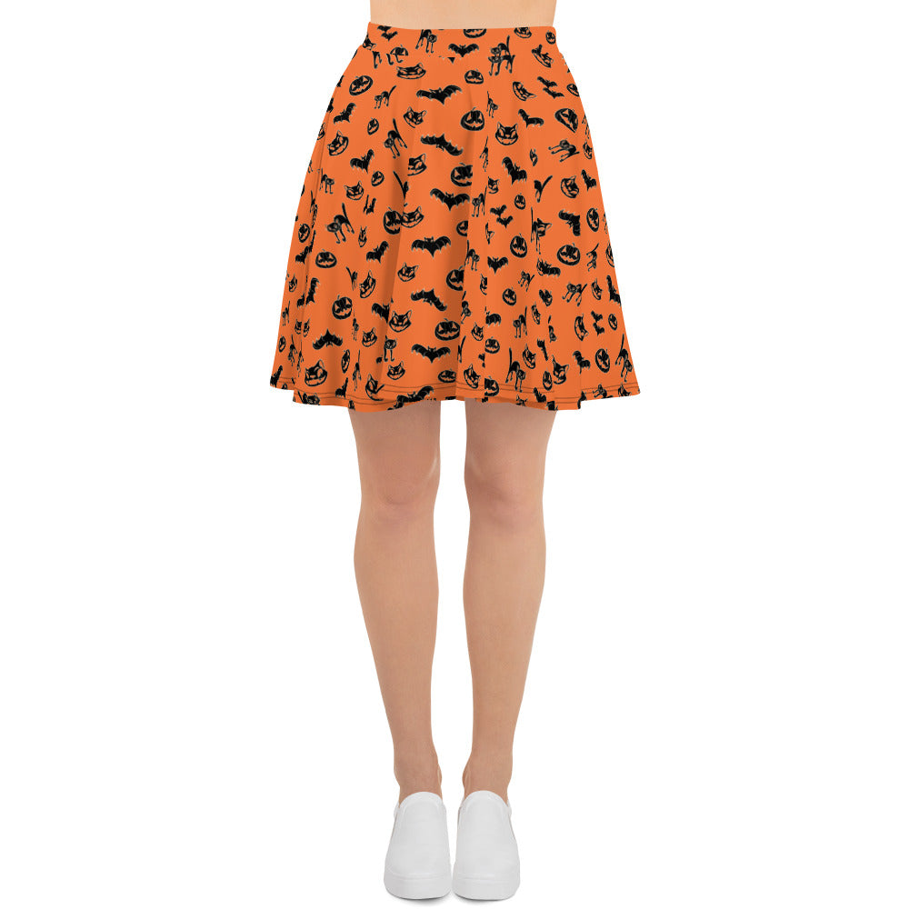 Pumpkin Witch Icons - skater skirt