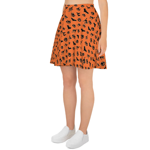 Pumpkin Witch Icons - skater skirt