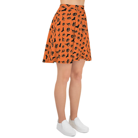 Pumpkin Witch Icons - skater skirt