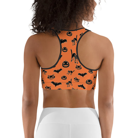 Pumpkin Witch Icons - sports bra