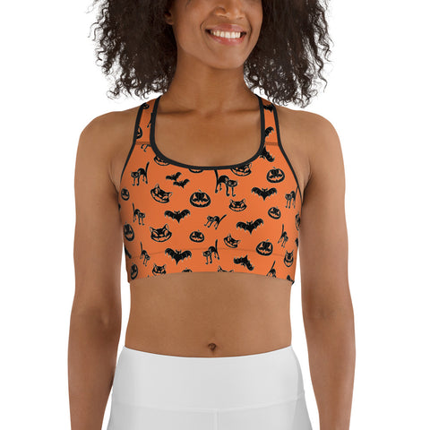 Pumpkin Witch Icons - sports bra