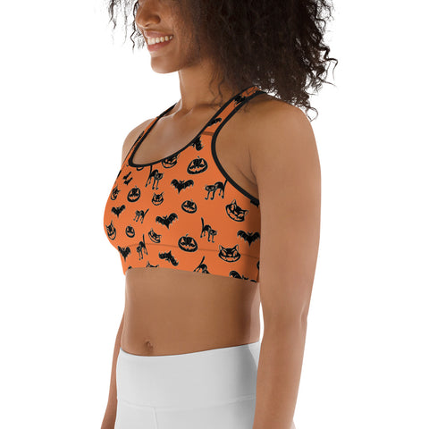 Pumpkin Witch Icons - sports bra