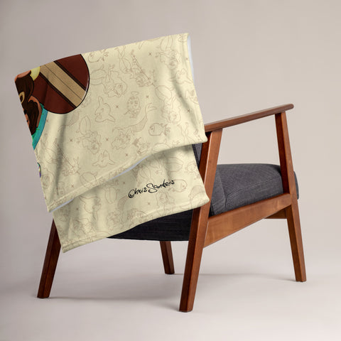 Island Girl - Pin-Up throw blanket