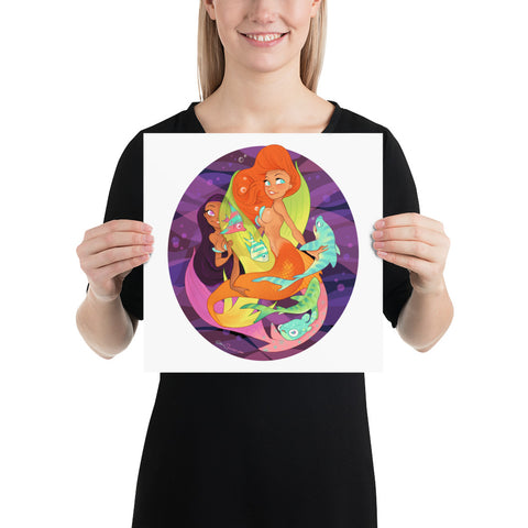 Mermaid Duo - enhanced matte paper poster