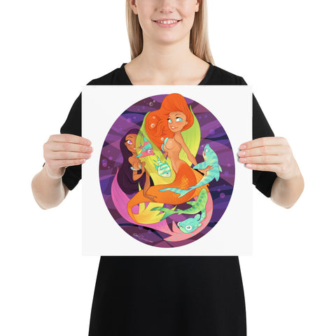 Mermaid Duo - enhanced matte paper poster