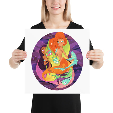 Mermaid Duo - enhanced matte paper poster
