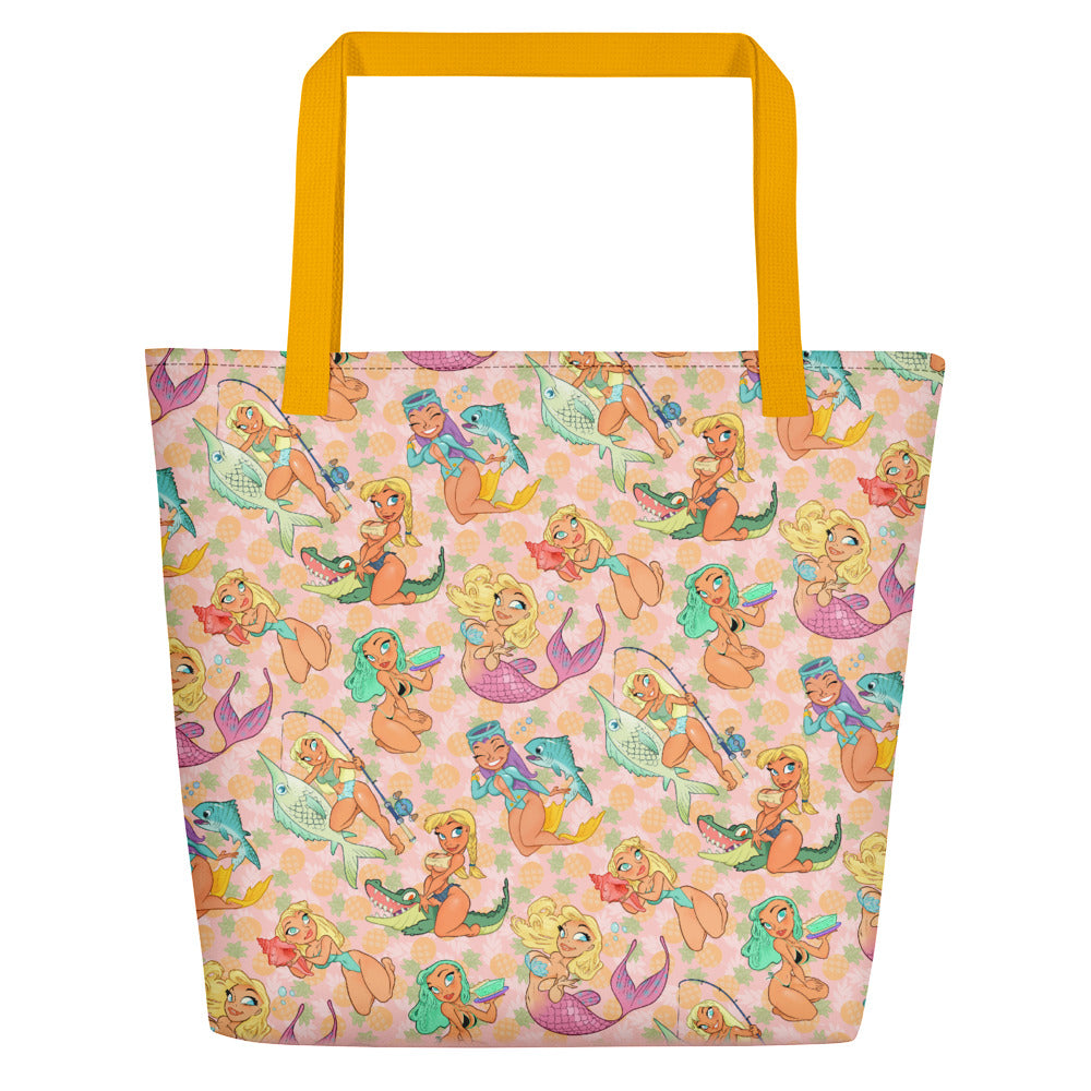 Florida Girls (Pink Pineapple) - Pin-Up beach bag