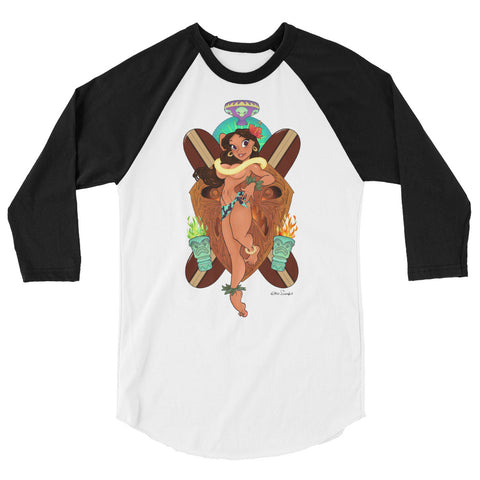 Island Girl - Pin-Up 3/4 sleeve raglan shirt- unisex