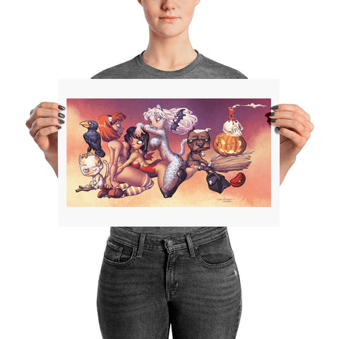 Party Witches - enhanced matte paper poster