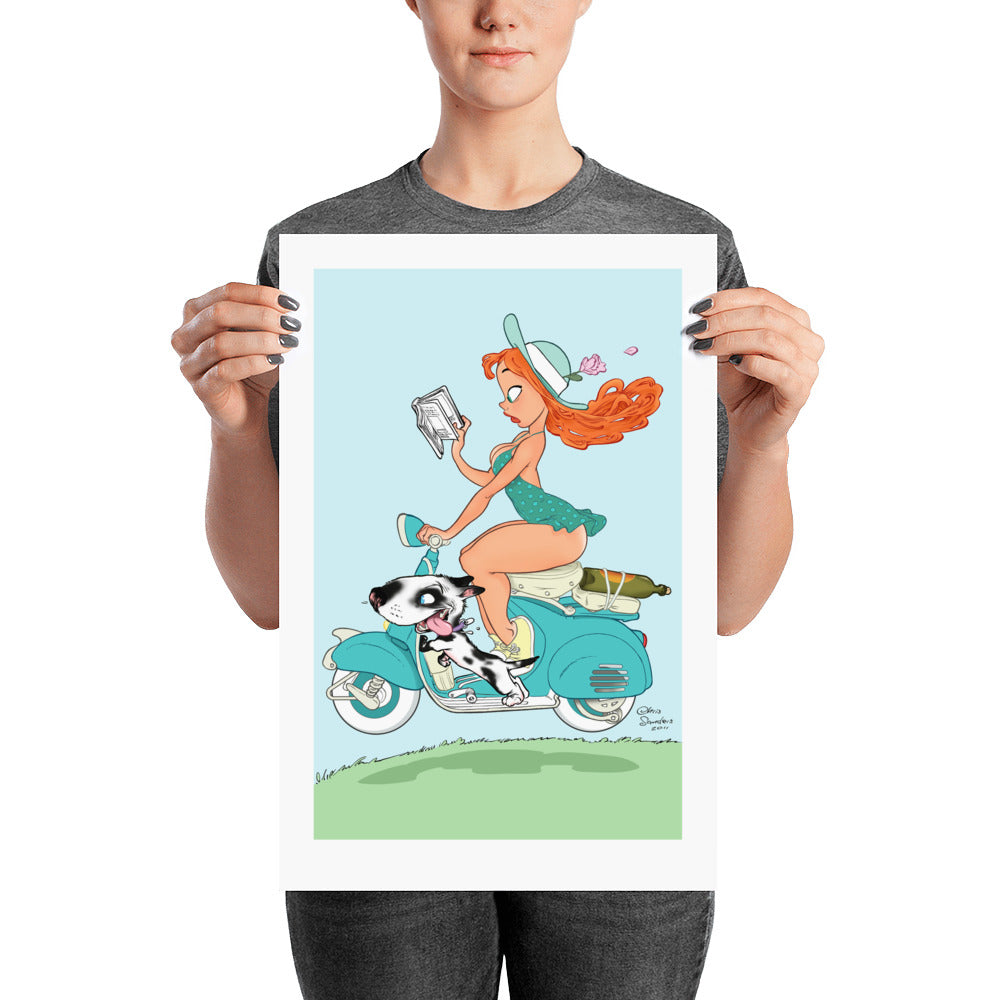 Scooter Girl - enhanced matte paper poster