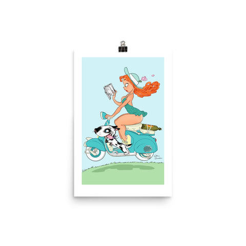 Scooter Girl - enhanced matte paper poster
