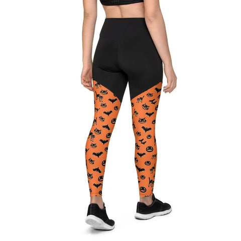 Pumpkin Witch Icons - sports leggings