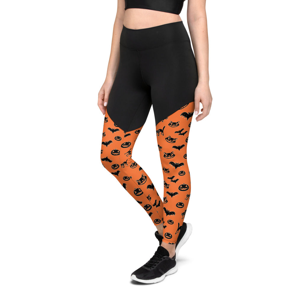 Pumpkin Witch Icons - longline sports bra – Chris Sanders Art