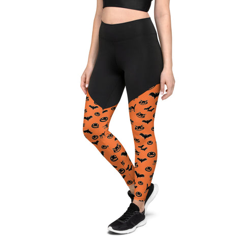 Pumpkin Witch Icons - sports leggings
